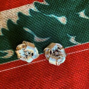 Vintage Lisner Silver tone Clip On Earrings